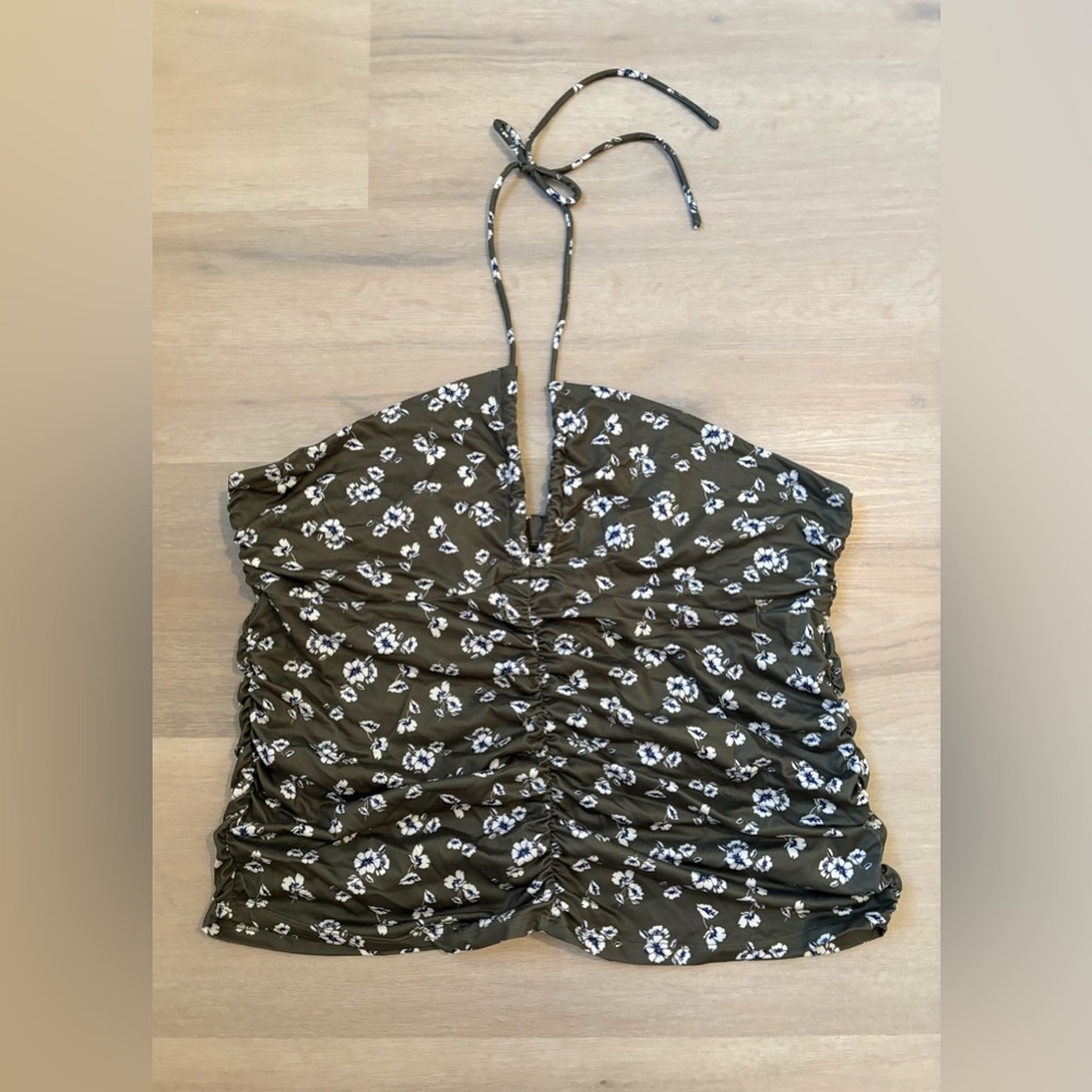 Anthropologie Olive Floral Tank Top